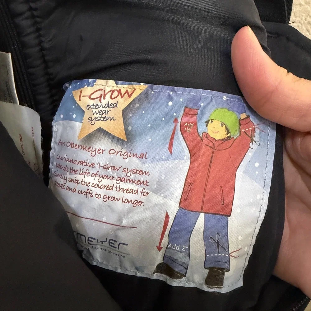 Obermeyer Kids Size 6 Black HydroBlock Snow Bibs I-Grow Ski Pants